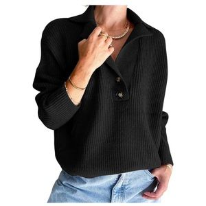 Black Knitted Pullover Sweater